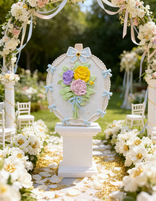 Odorizant de dulap floral parfumat - ceramică handmade cu sticlută 1ml inclusă