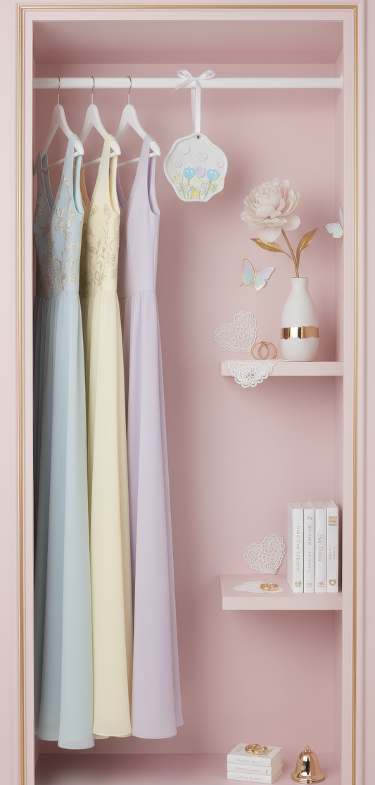 Mărturie nuntă florală pastelată - magnet handmade