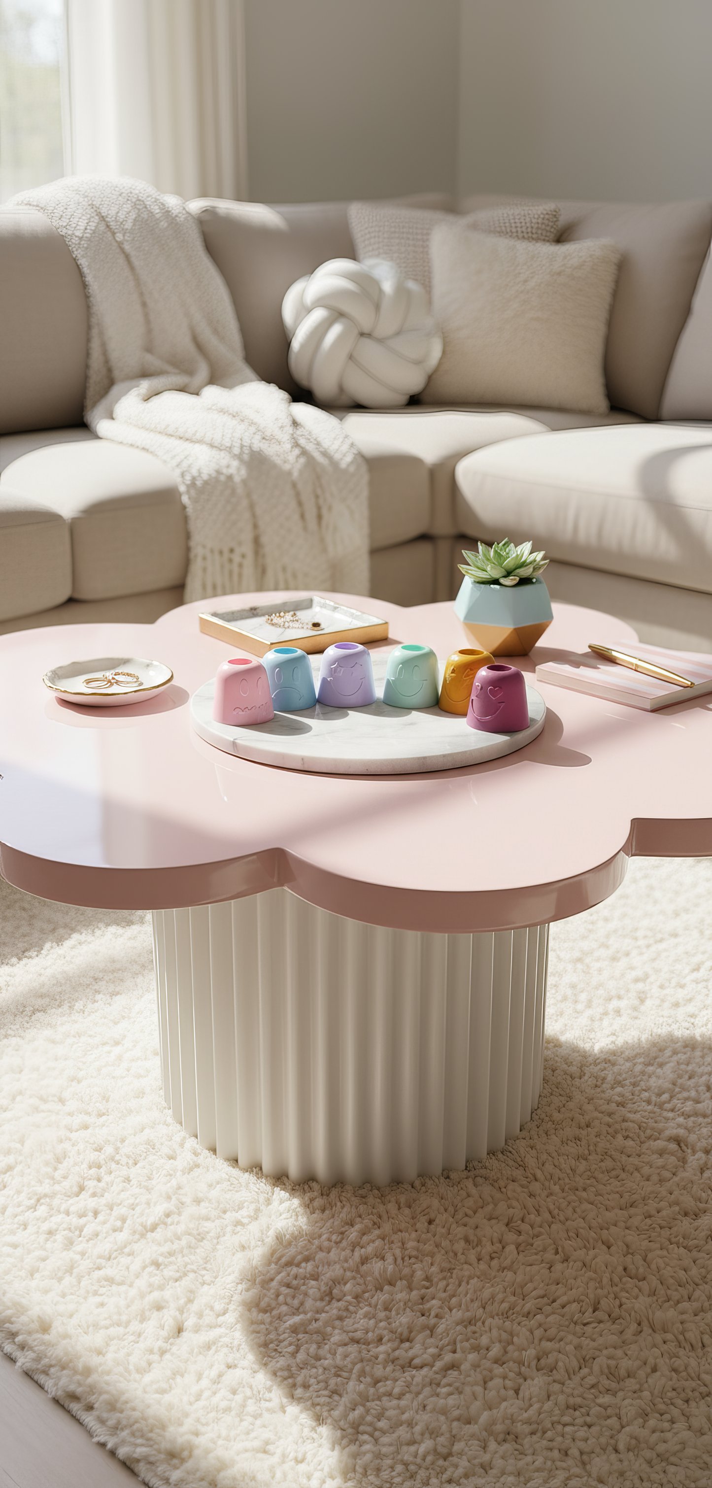 Set 3 suporturi ceramice „Happy Faces" – pentru creioane, handmade