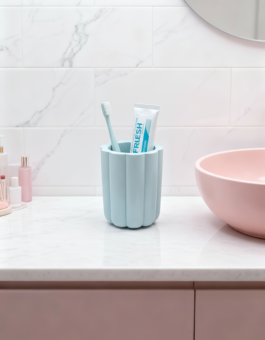 Set ceramic pentru baie „Soft Harmony" – pahar și tăviță pentru săpun
