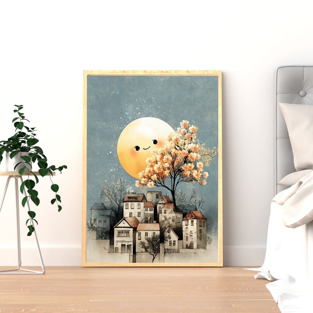 Tablou A4 „Luna și Copacul Fermecat