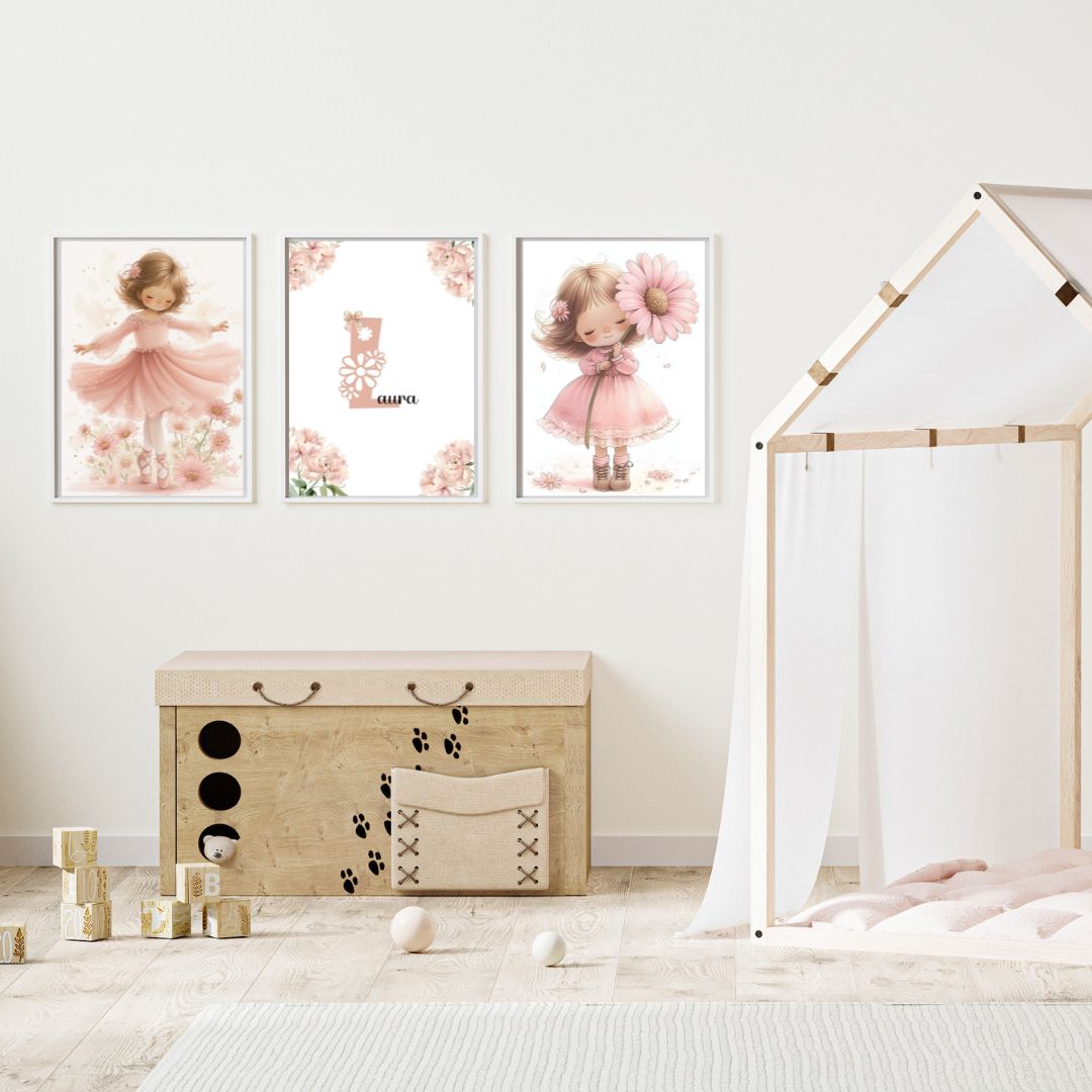 Set Tablouri Personalizate „Fetița cu Floare