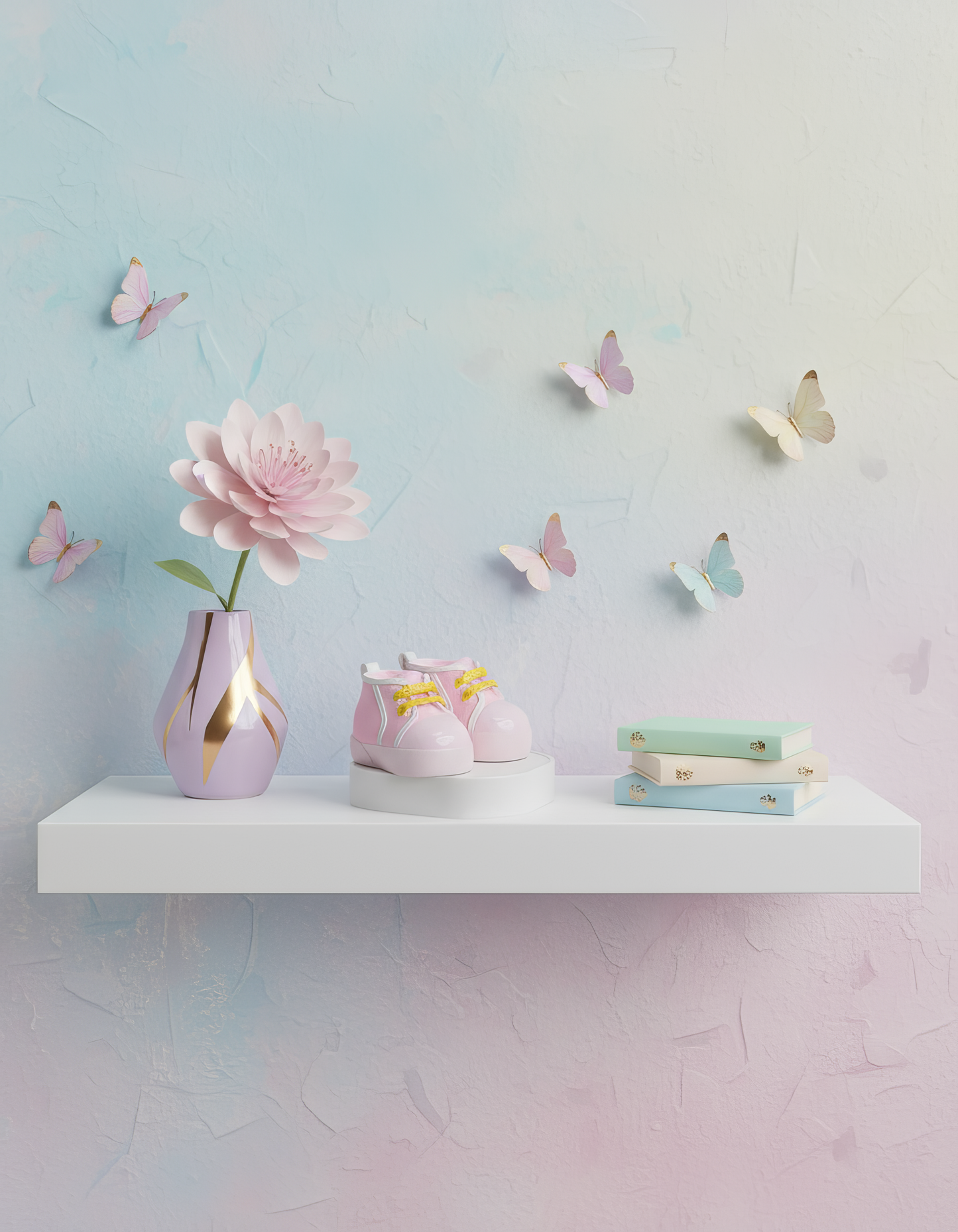 Figurină decorativă botoșei roz, ideală pentru cadou sau 
amintire botez