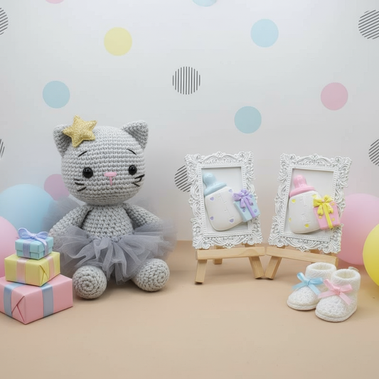 Mărturie ceramică ramă decorativă cu biberon și cadou, 
handmade, pictată manual