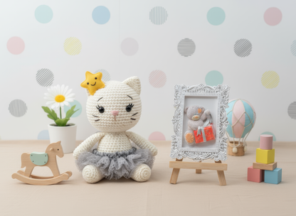 Mărturie ceramică ramă ursuleț cadou, prezentare decor 
pastel cu jucării și flori