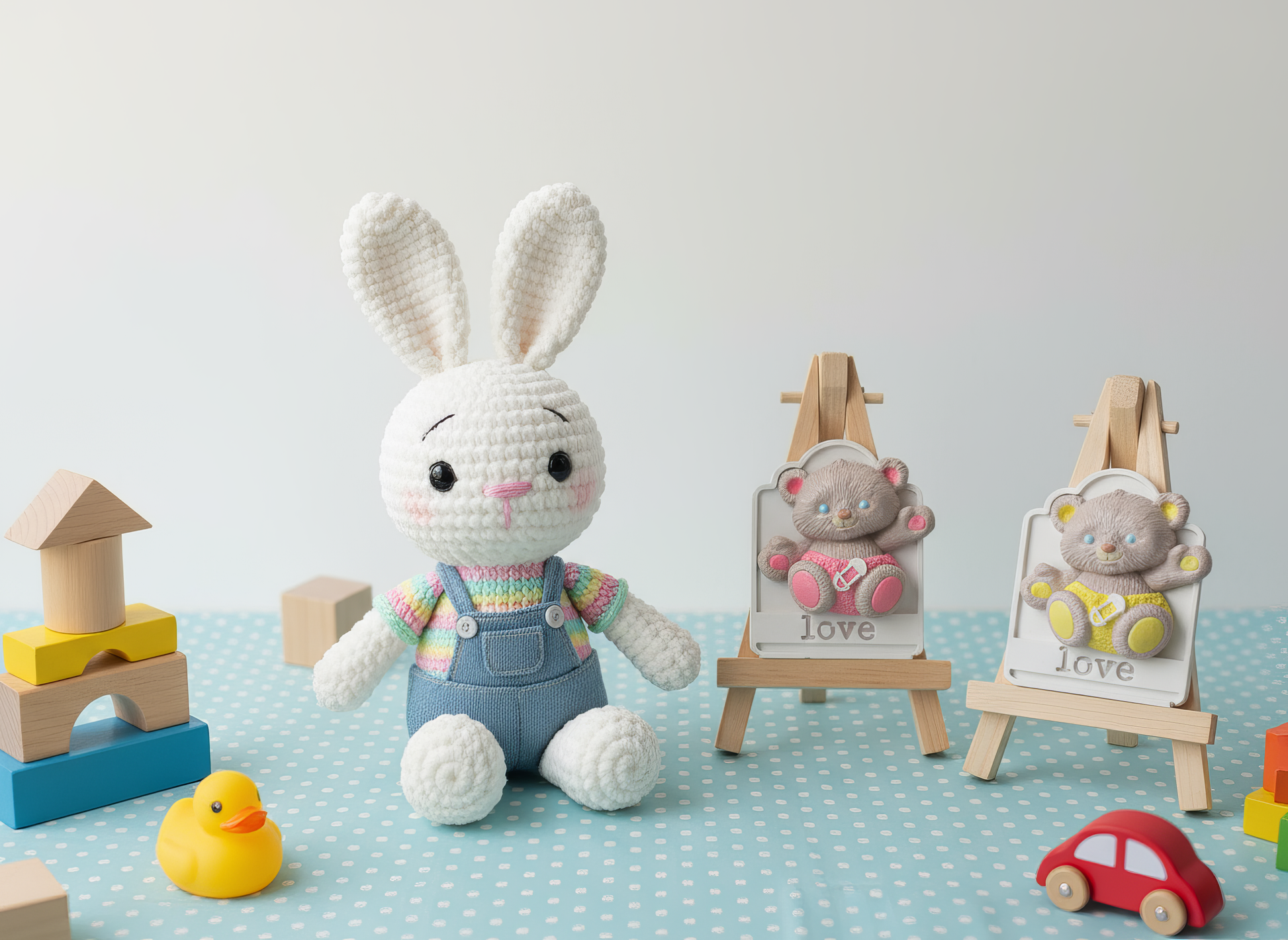 „Mărturie ceramică ursuleț 
decorativ Love, pictată manual