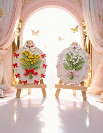 Odorizant ceramic buchet delicat cu flori și fundiță - cu sticlută refill 1ml inclusă