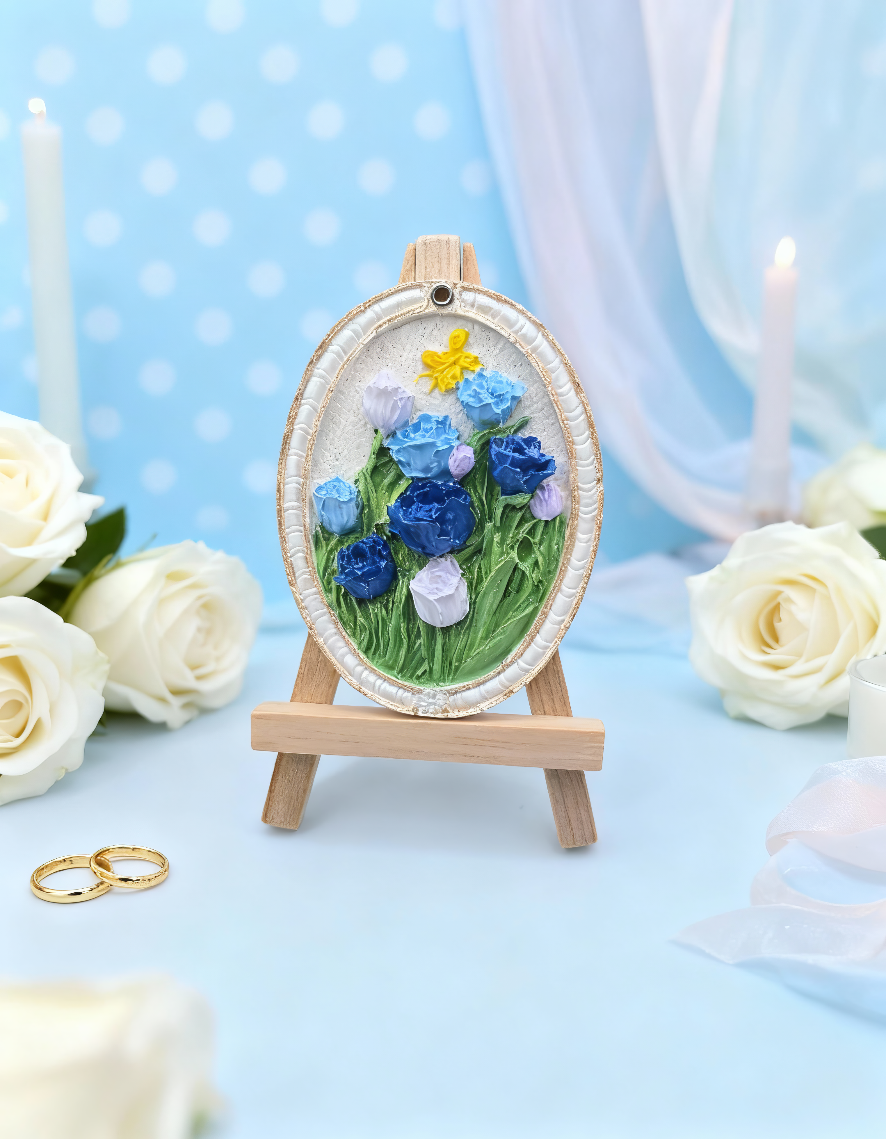 Mărturie nuntă  cu flori - magnet odorizant și decor floral handmade