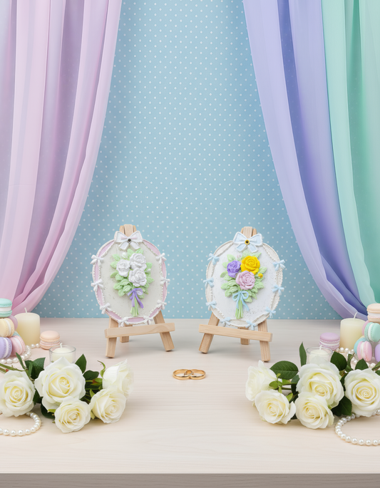 Mărturie nuntă florală  - magnet decorativ cu odorizant handmade