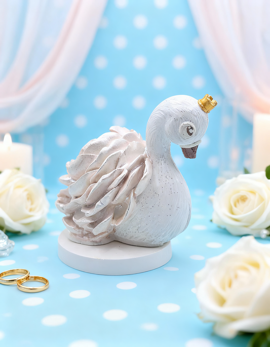 Mărturie nuntă  „Lebede regale" - figurine decorative handmade