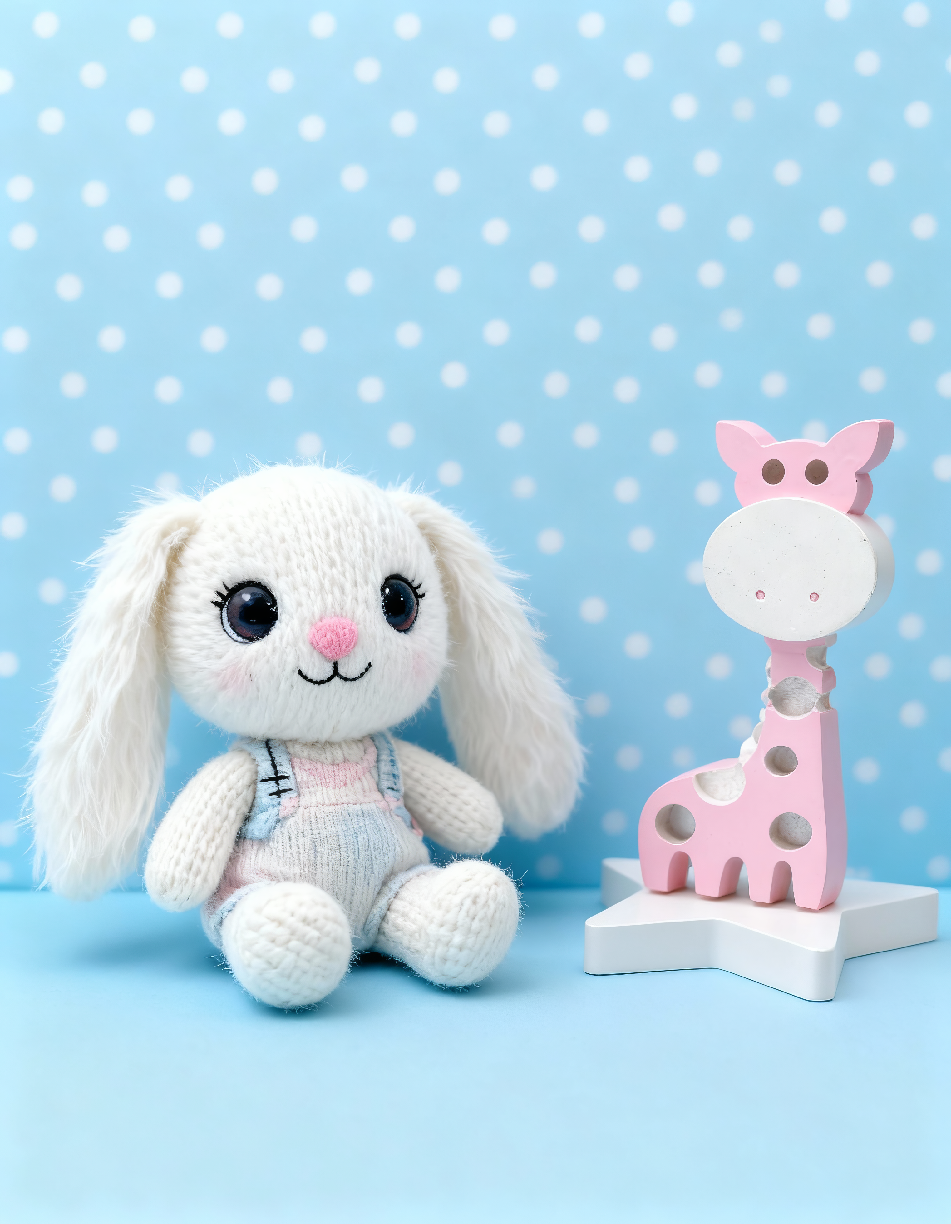 Mărturie decorativă girafă roz — Figurină handmade pentru botez și aniversări