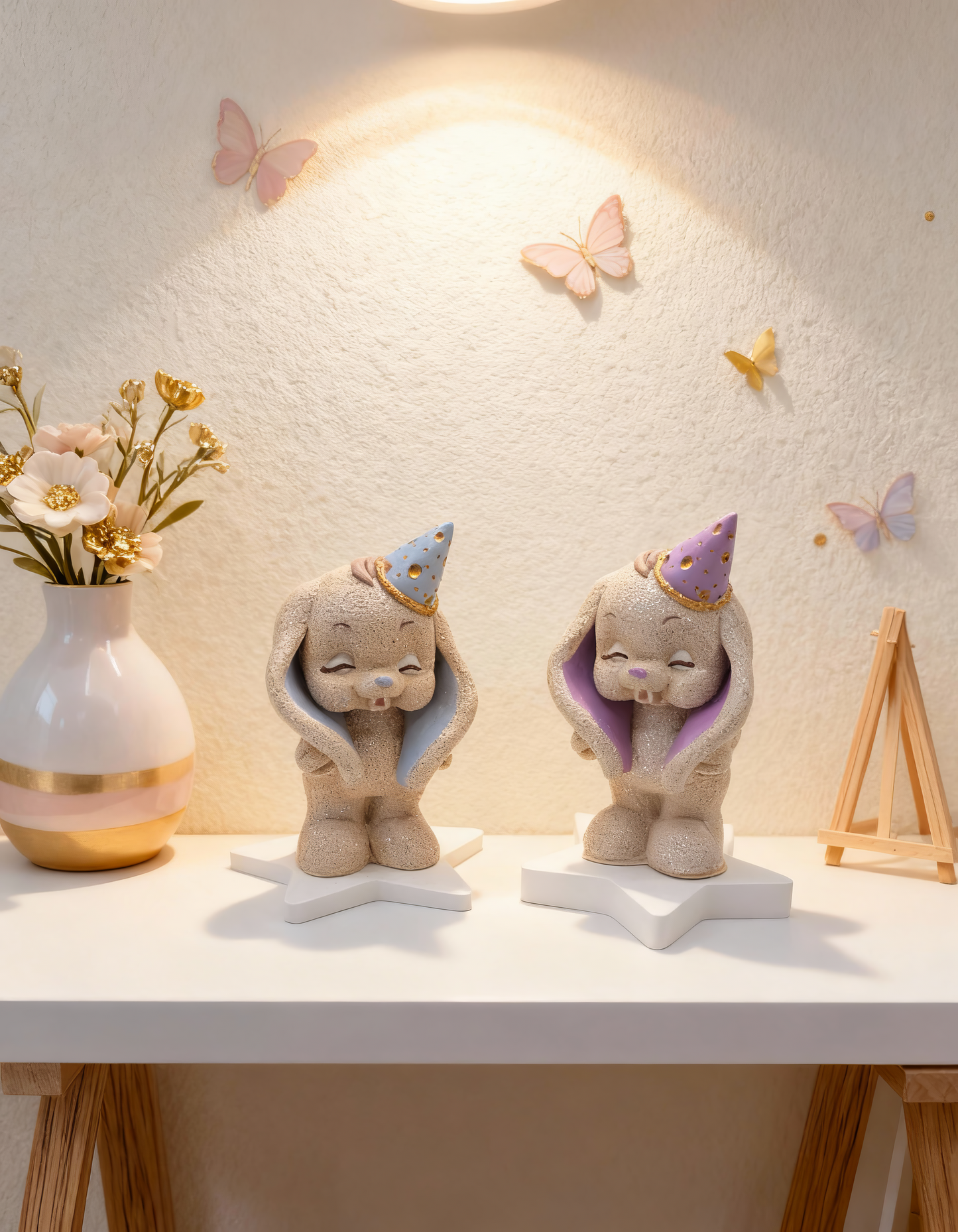 Party Bunny with Hat - handmade ceramic souvenir, box included