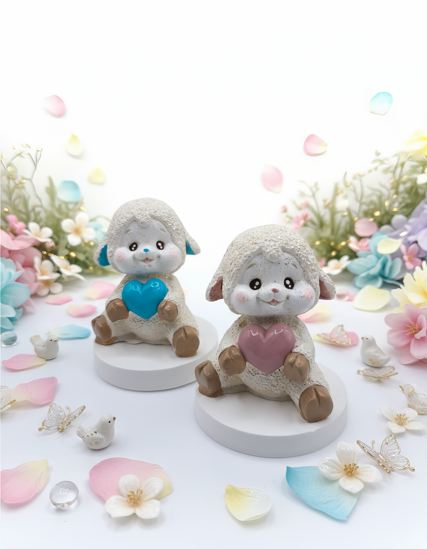 Mielușel cu inimioară pastel - ceramică handmade, cutiuță cadou inclusă