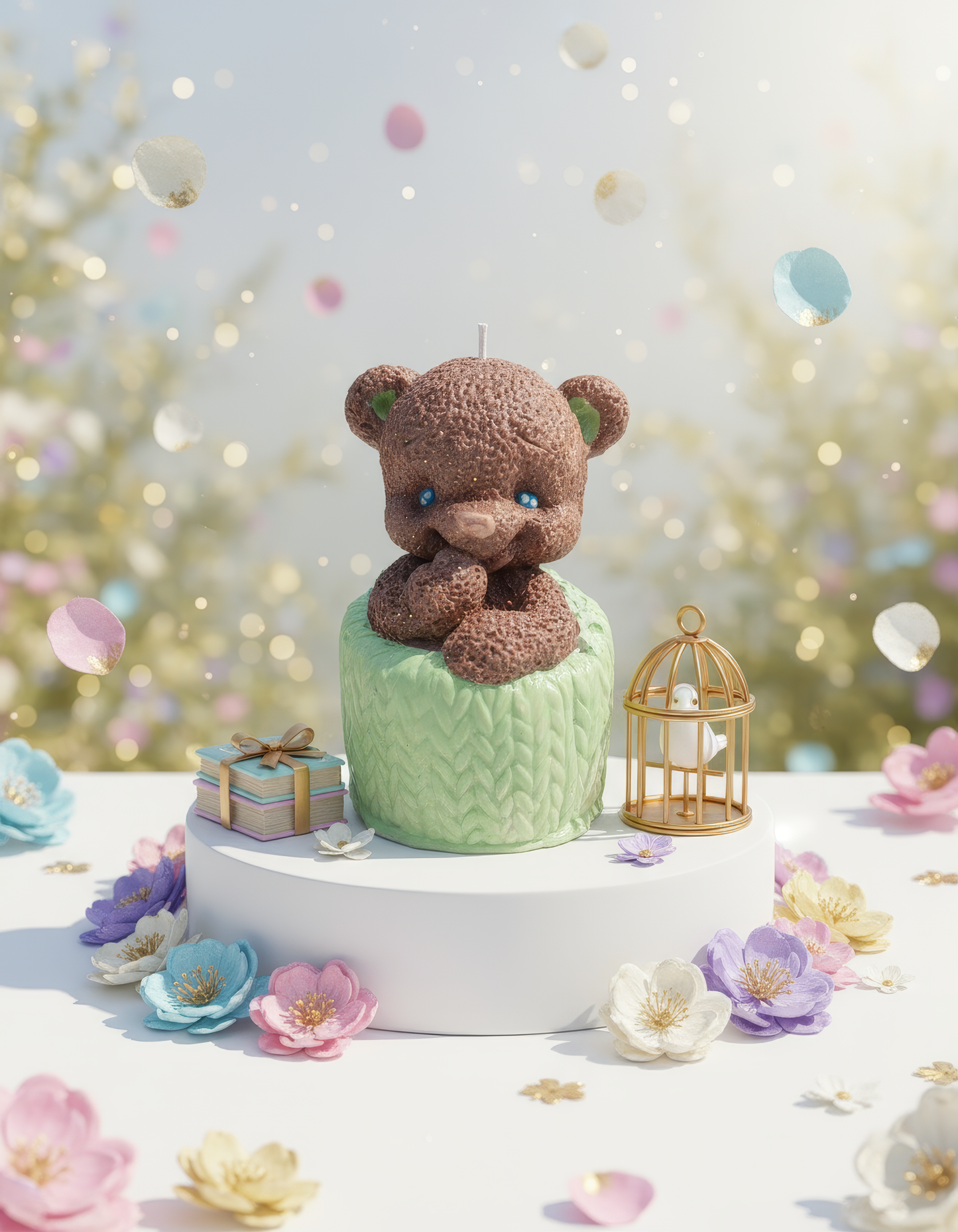 Ursuleț in cosulet - mărturie ceramică handmade, cutiuță inclusă