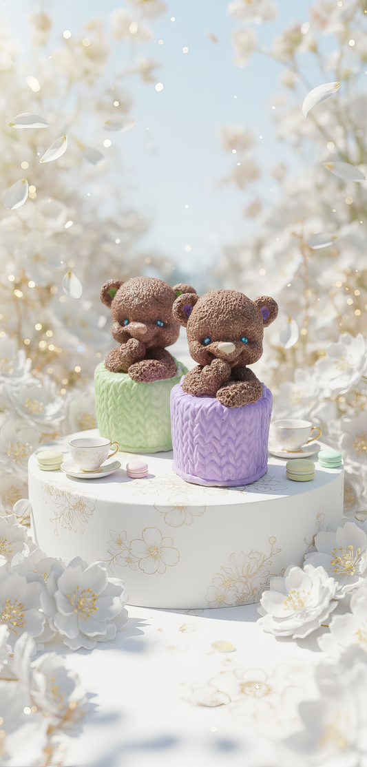 Ursuleț in cosulet - mărturie ceramică handmade, cutiuță inclusă