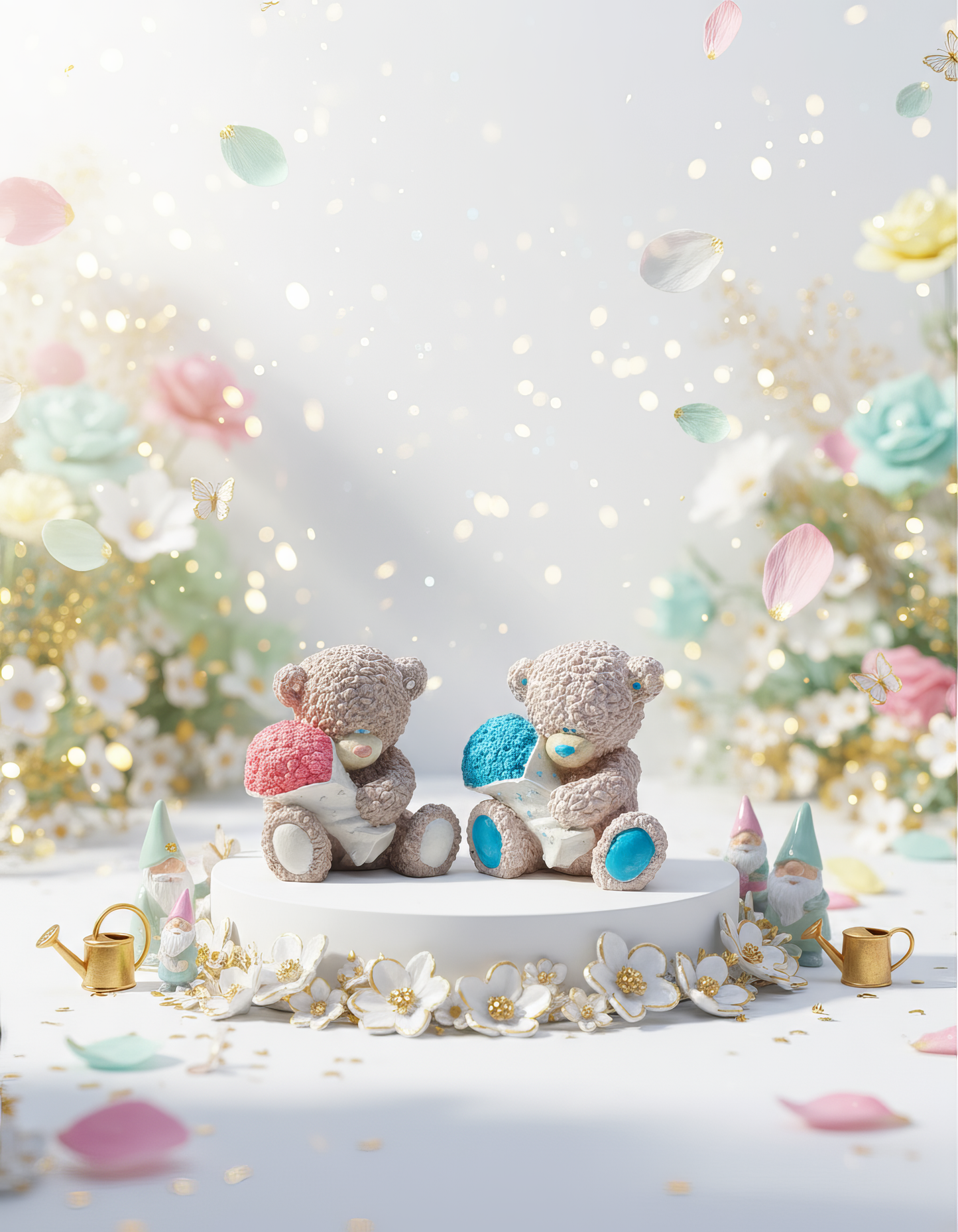 Ursuleț cu buchet albastru parfumat -