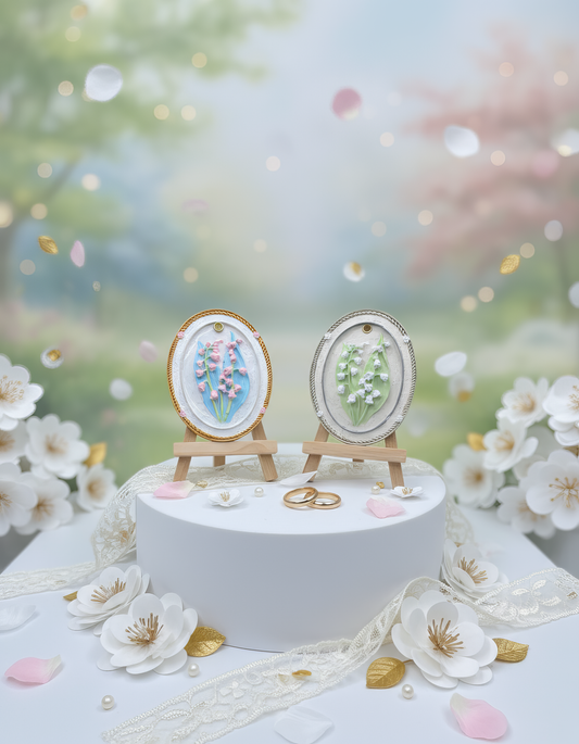 Odorizant ceramic floral oval - ceramică parfumată cu sticlută parfum 1ml inclusă