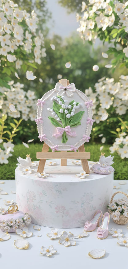 Buchet delicat cu flori și fundiță - mărturie nuntă  handmade