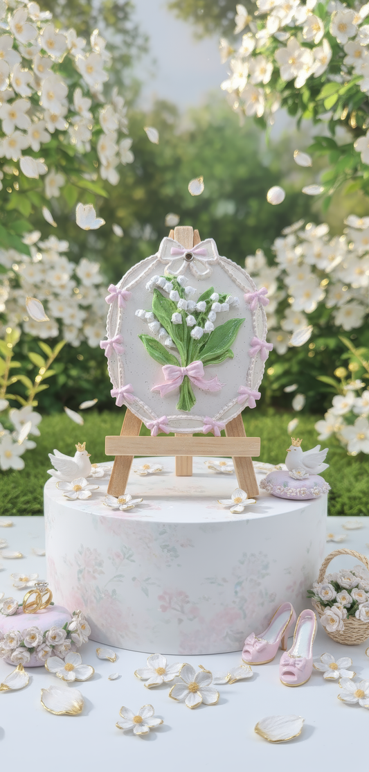 Buchet delicat cu flori și fundiță - mărturie nuntă  handmade