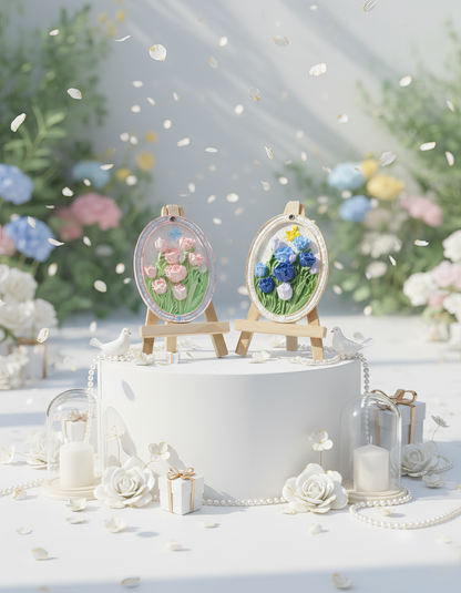 Mărturie nuntă  cu flori - magnet odorizant și decor floral handmade