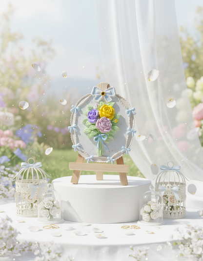 Scented floral wedding testimonial - decorative magnet with handmade air freshener