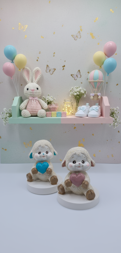 Mielușel cu inimioară pastel - ceramică handmade, cutiuță cadou inclusă