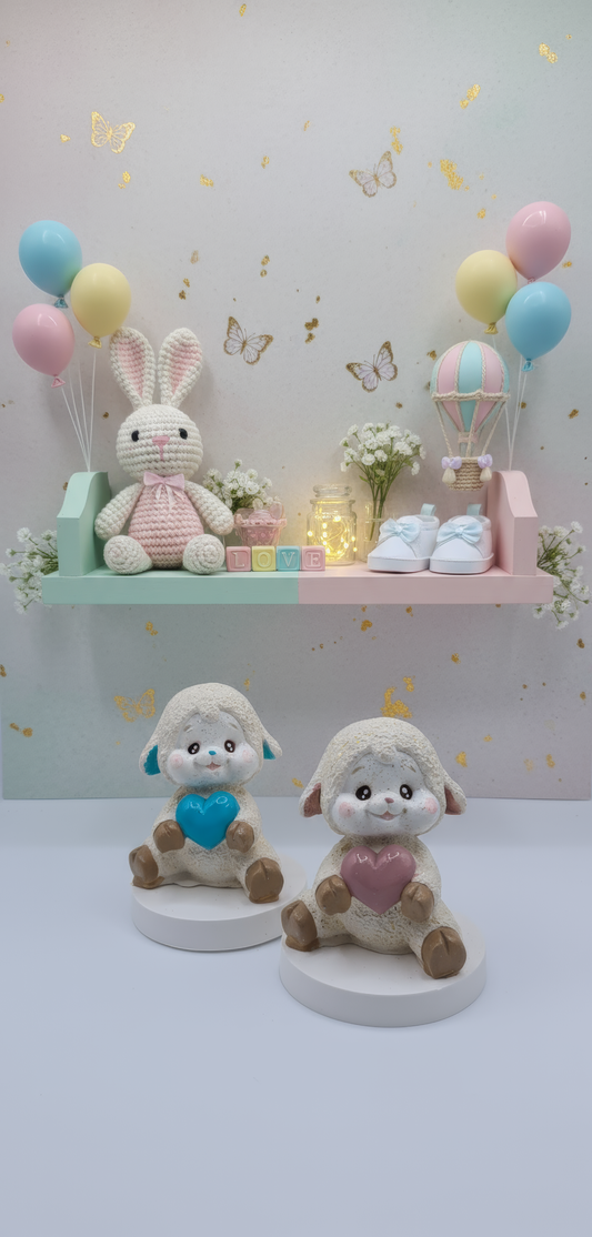 Mielușel cu inimioară pastel - ceramică handmade, cutiuță cadou inclusă