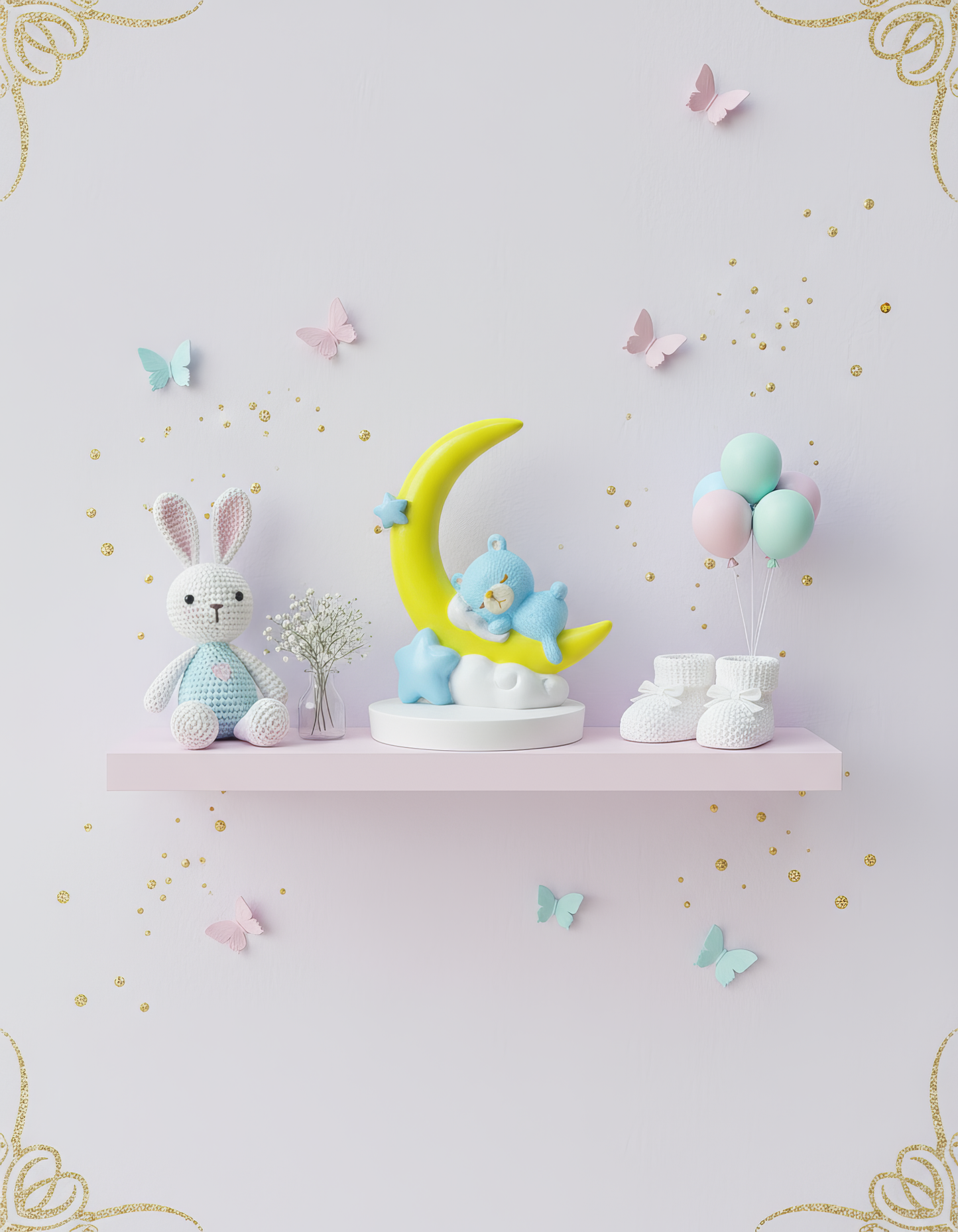 Ursuleț  pe lună - mărturie ceramică handmade, cutiuță cadou inclusă