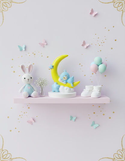 Ursuleț  pe lună - mărturie ceramică handmade, cutiuță cadou inclusă