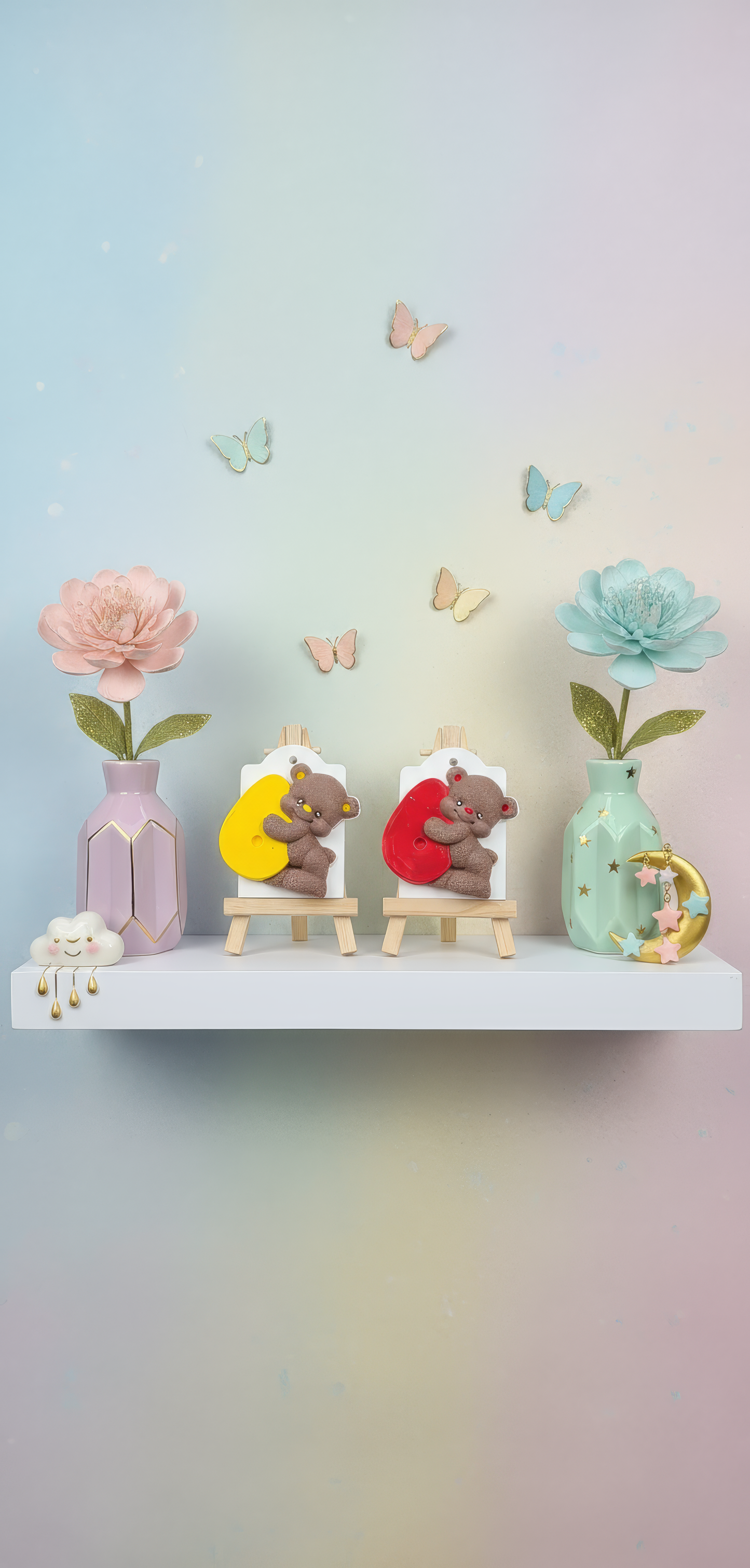 Magnet ursuleț cu numarul 6  - mărturie ceramică handmade, cutiuță inclusă