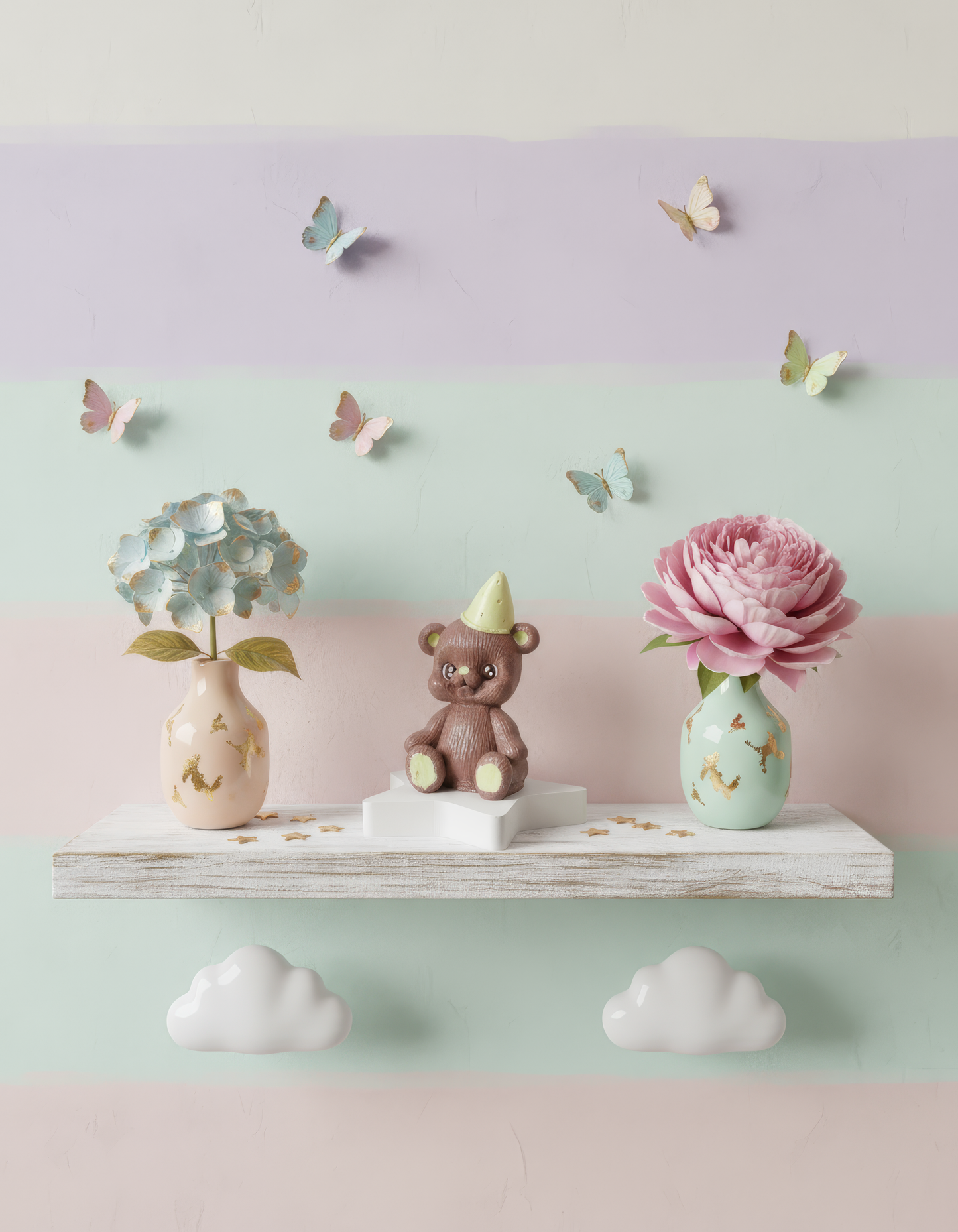 Ursuleț Party cu pălărie - mărturie ceramică handmade, cutiuță inclusă