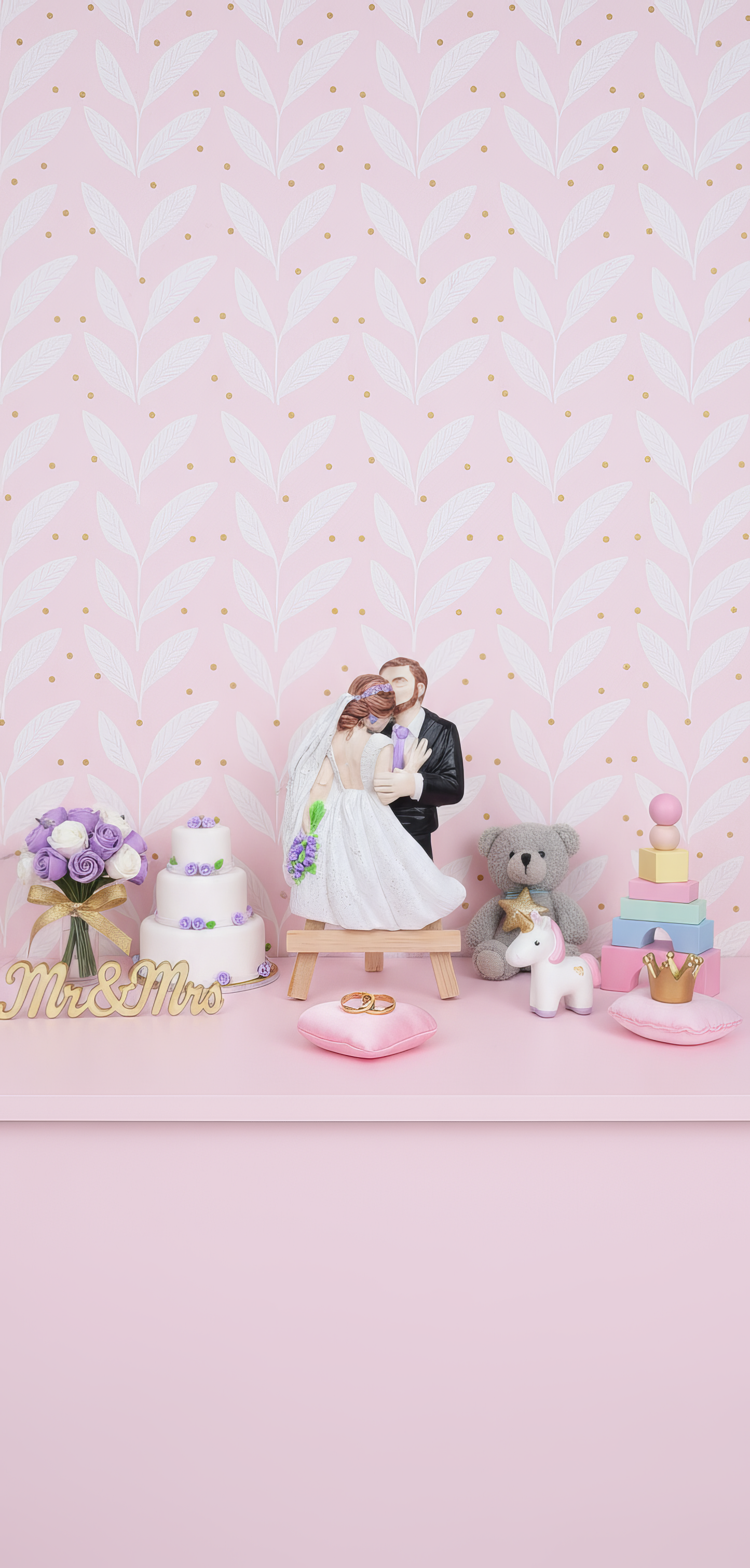 Magnet mire și mireasă elegant - mărturie ceramică handmade pentru nuntă