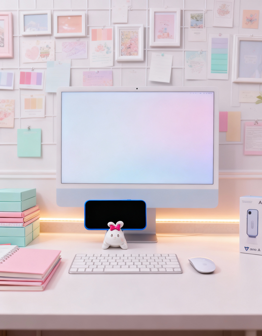 Suport telefon ceramic „Iepurașul cu fundiță" – decor elegant și practic