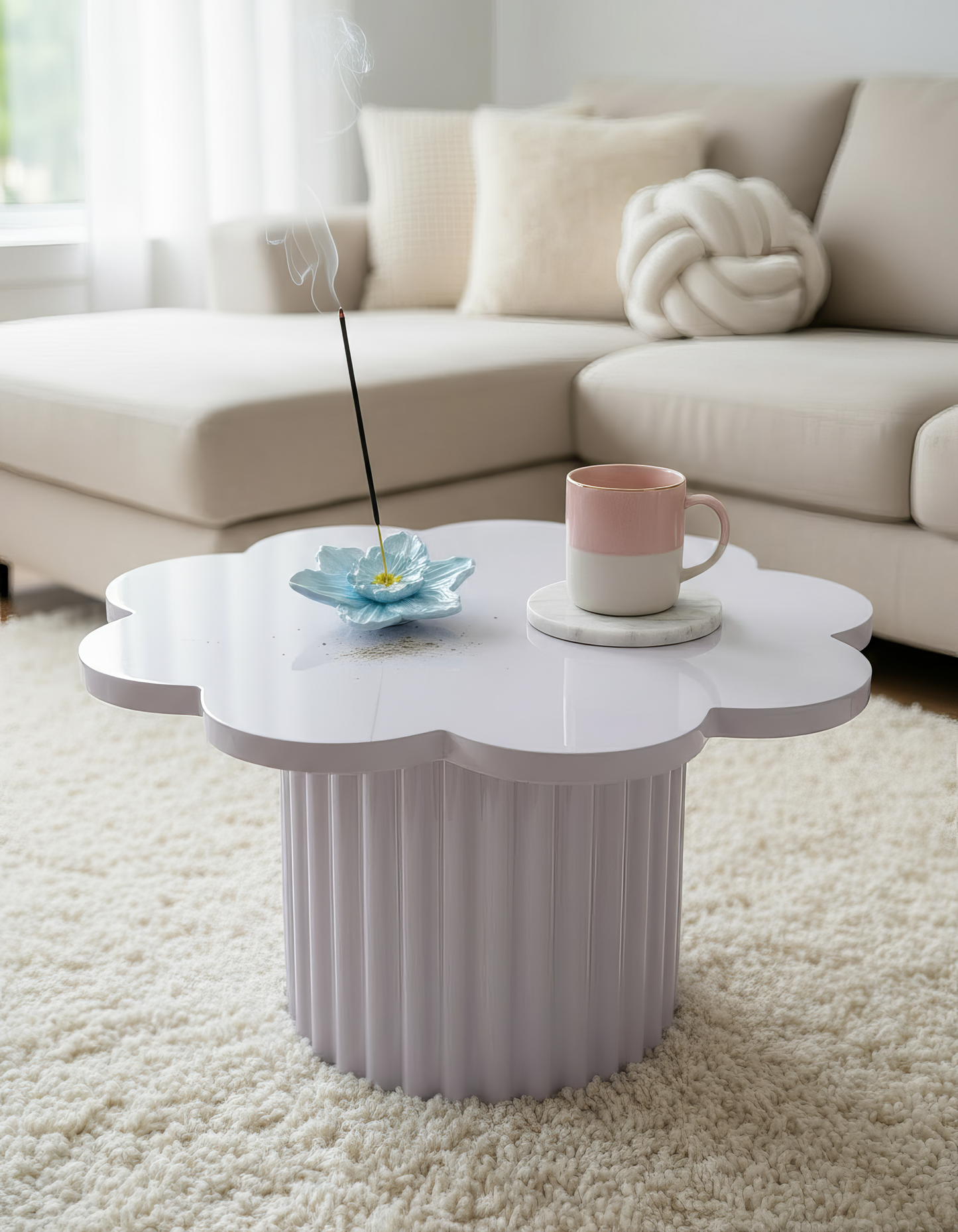 Suport bețișoare parfumate „Floare pastelată" – decor ceramic elegant și personalizabil