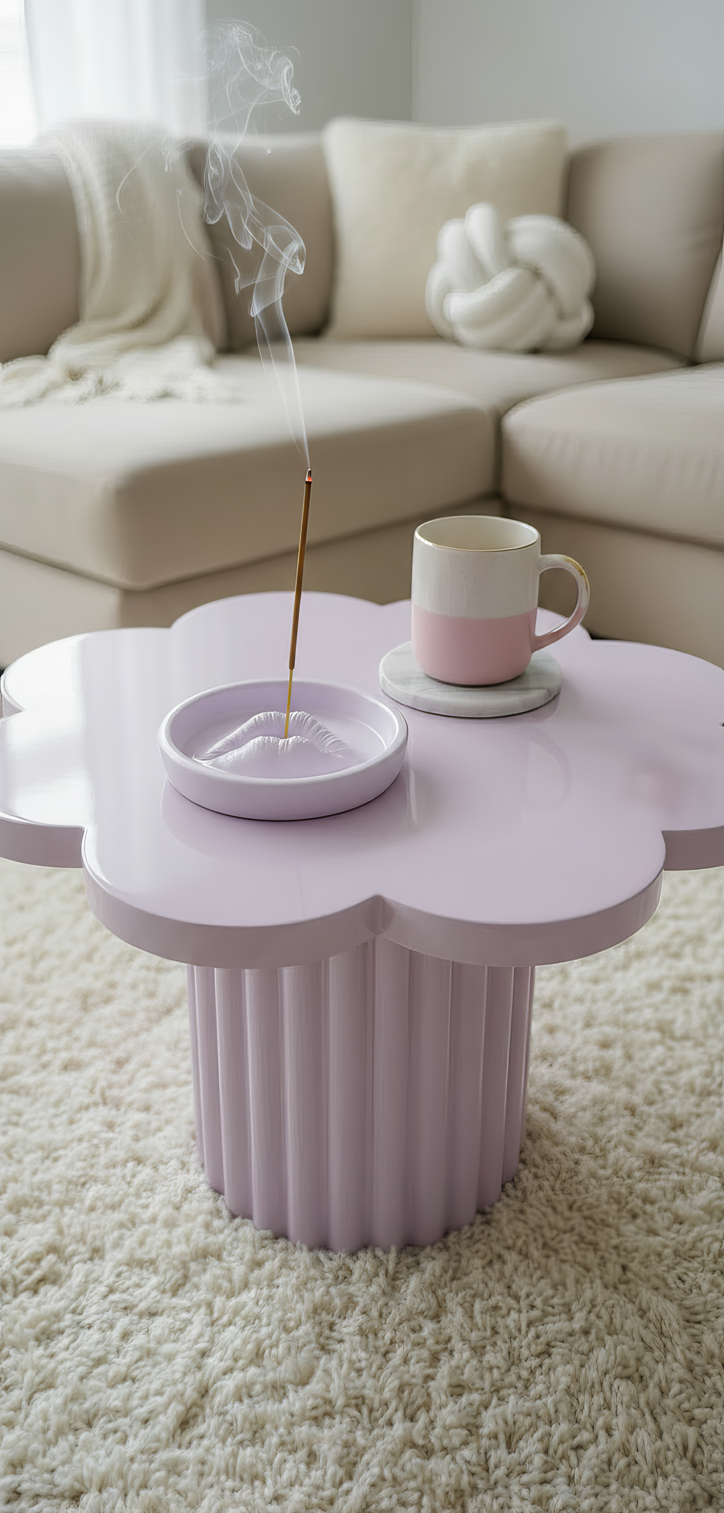 Suport bețișoare parfumate „Kiss & Calm" – design cu buze, ceramică elegantă