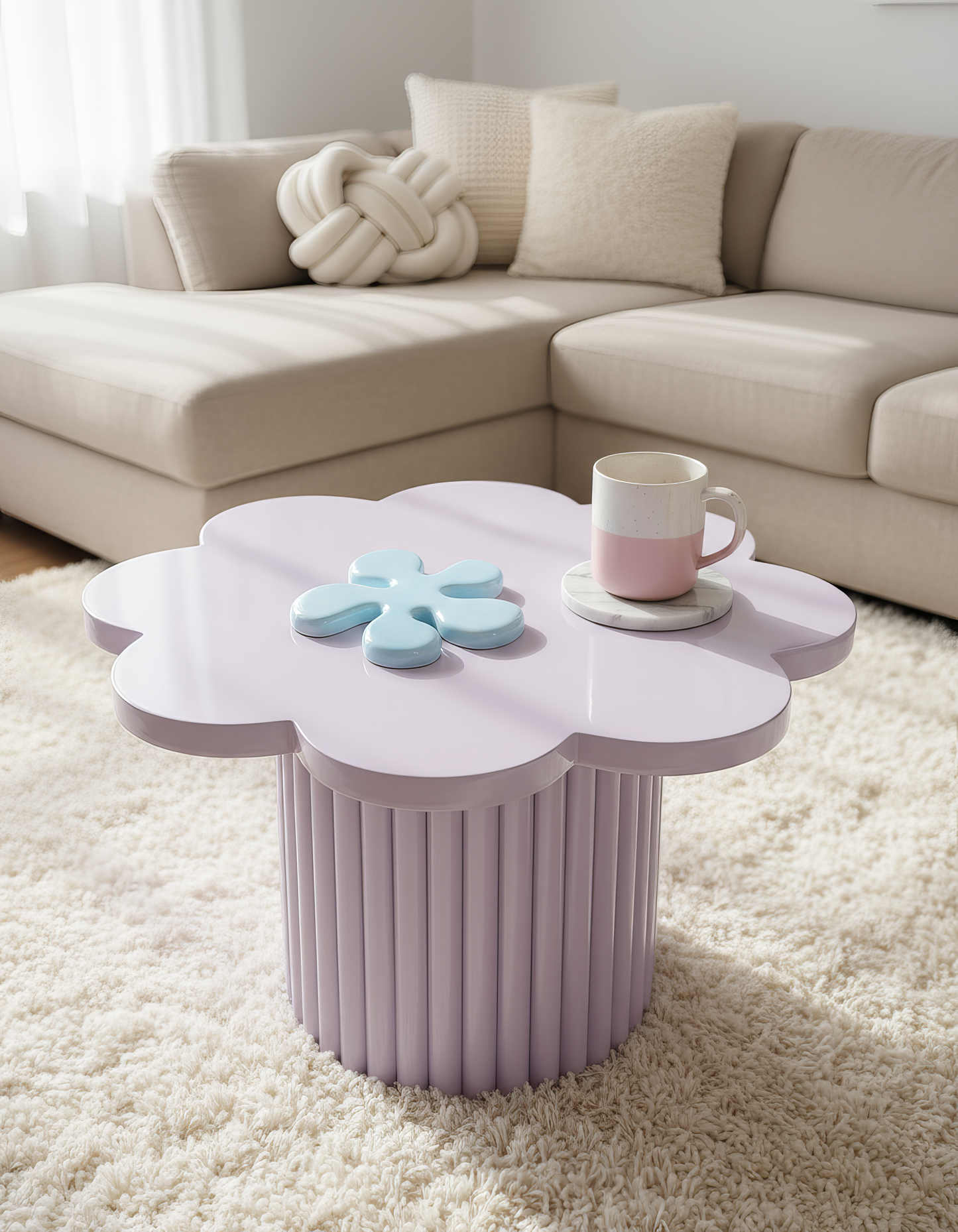 Set 6 coastere ceramice în formă de floare – suporturi decorative pentru cană, personalizabile