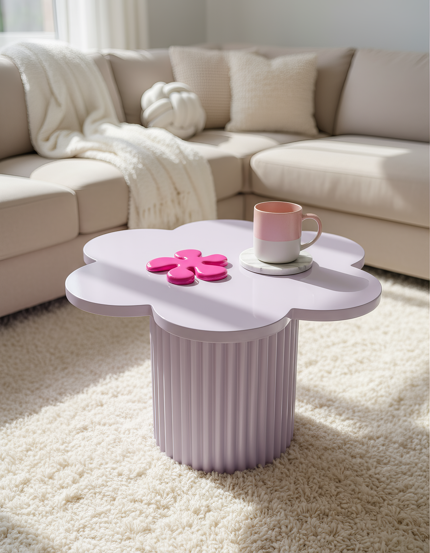 Set 6 coastere ceramice în formă de floare – suporturi decorative pentru cană, personalizabile