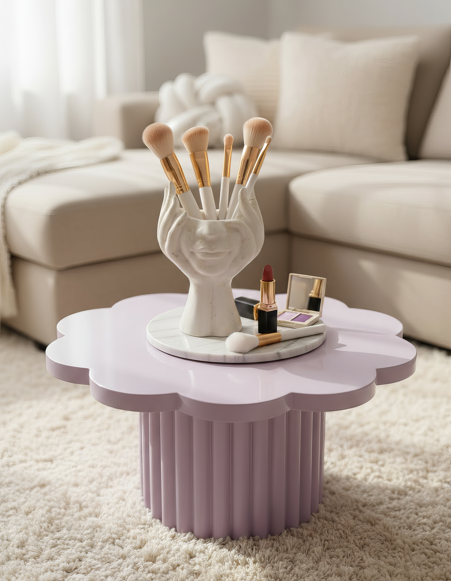 Suport pentru pensule make-up „Muse Touch" – design artistic din ceramică