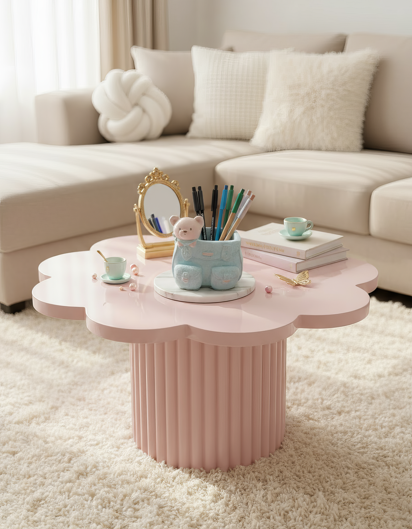 Suport pixuri ceramic „Teddy Dream" – design ursuleț, handmade